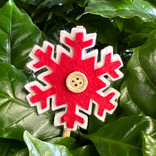 Felt Snowflake | Decorative Plant Pot Accessory | Gardening Accessories