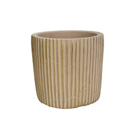 Gold Grooves Pot - Ceramic Plant Pot