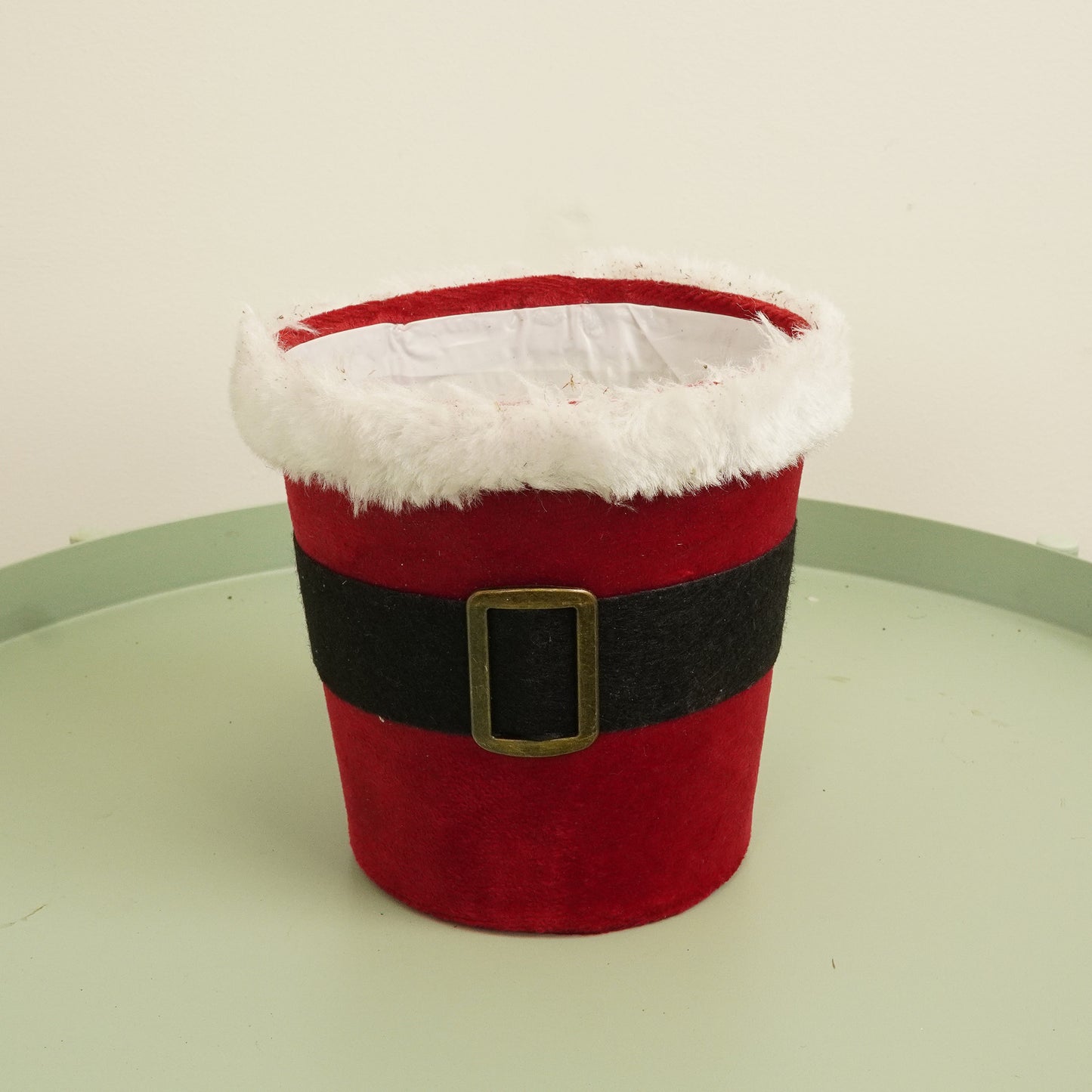 Fluffy Santa Belted Pot