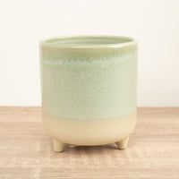 Jolie Mint Matte Reactive Pot with Feet - Ceramic Plant Pot