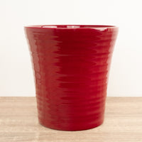 Ribbed Pot | Red - Ceramic Plant Pot