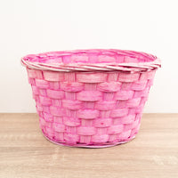 Pink Bamboo Plant Basket - 