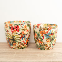 Monza Tropical Parrot Plant Pot - Ceramic Plant Pot