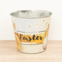 Happy Easter Plant Pot - Metal Plant Pot