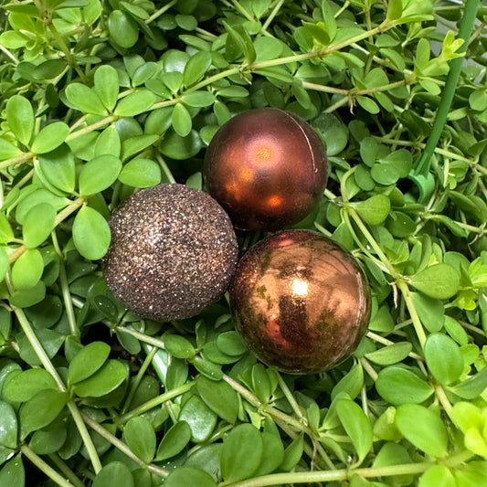 Brown Bauble Trio | Decorative Plant Pot Accessory | Gardening Accessories