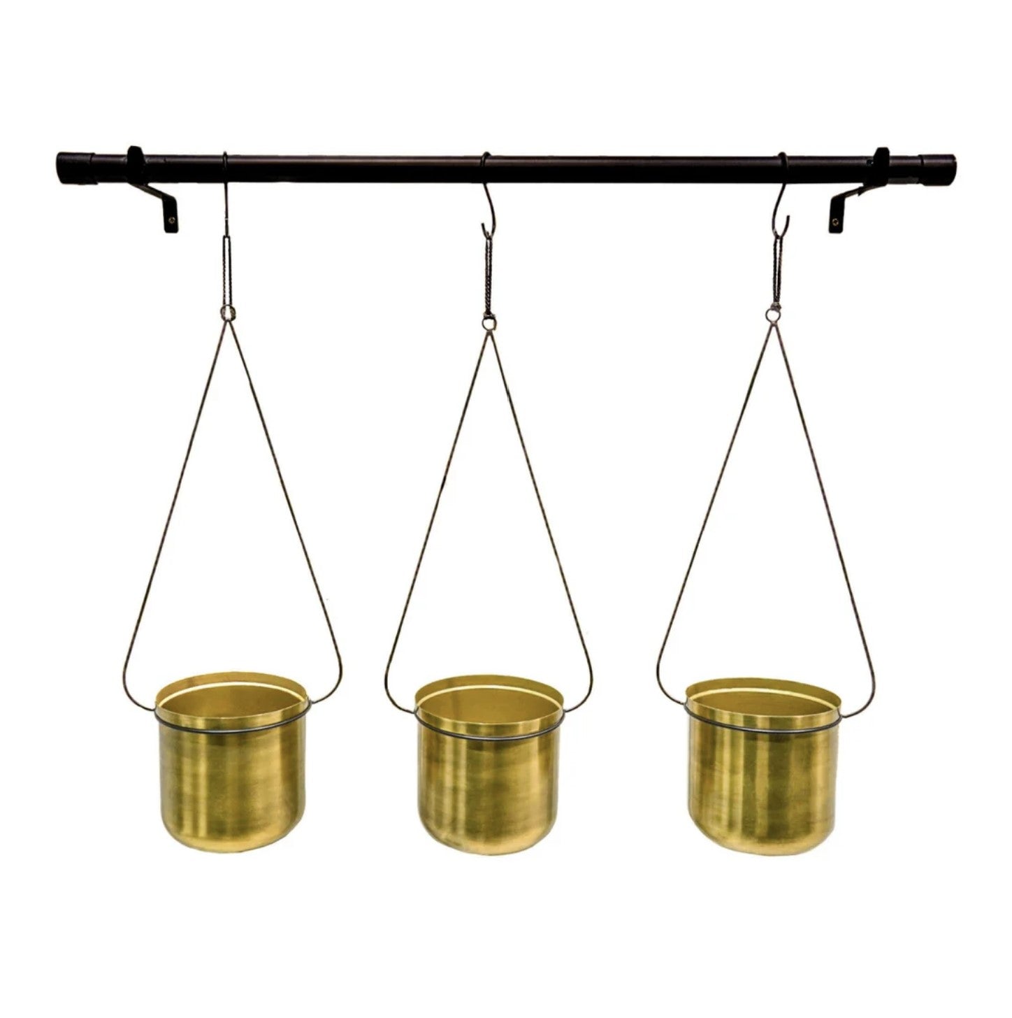 Linear Hanging Planters | Black and Gold