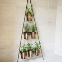 Modern Vertical Plant Stand | Gold Bronze - Metal Plant Pot