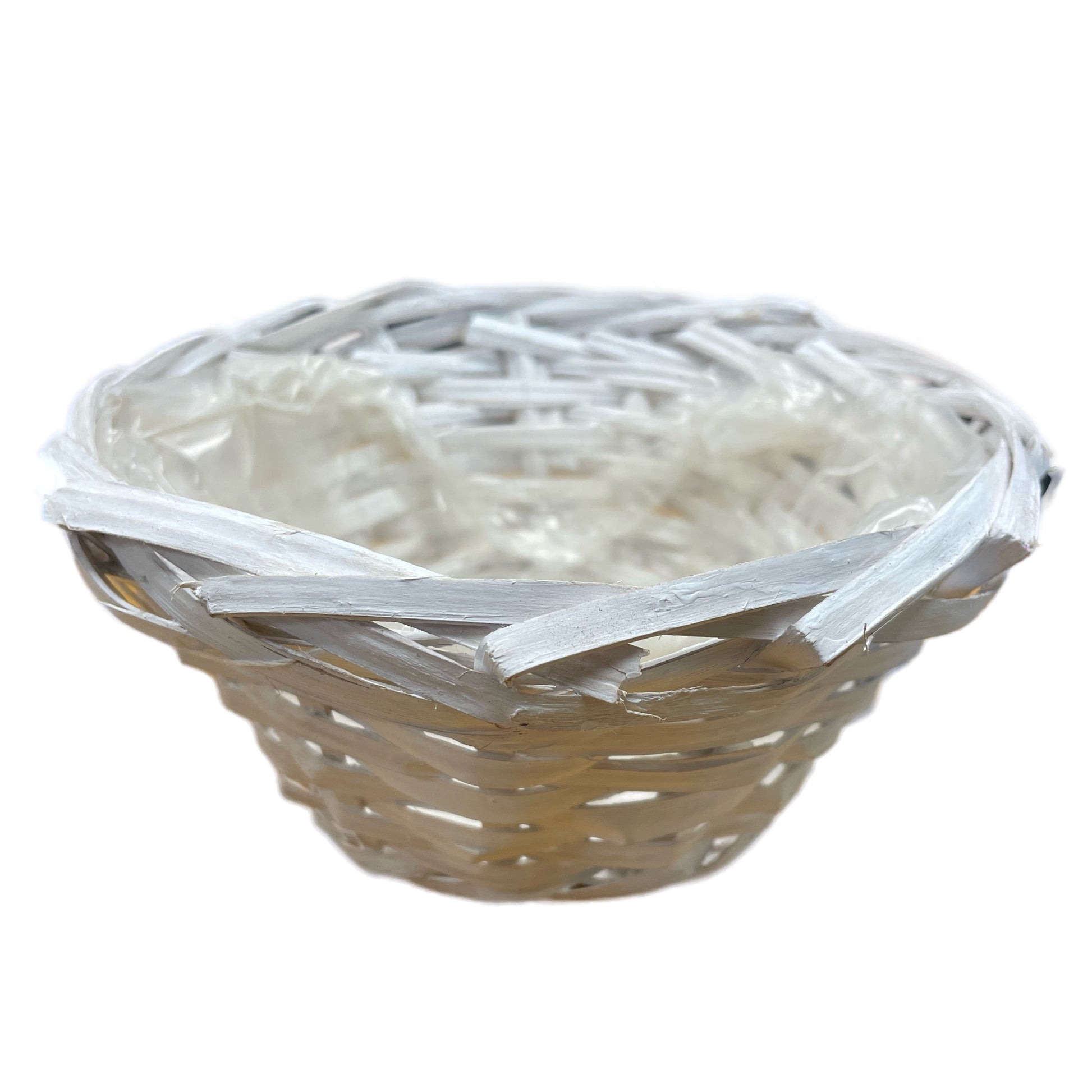 White Bamboo Plant Basket