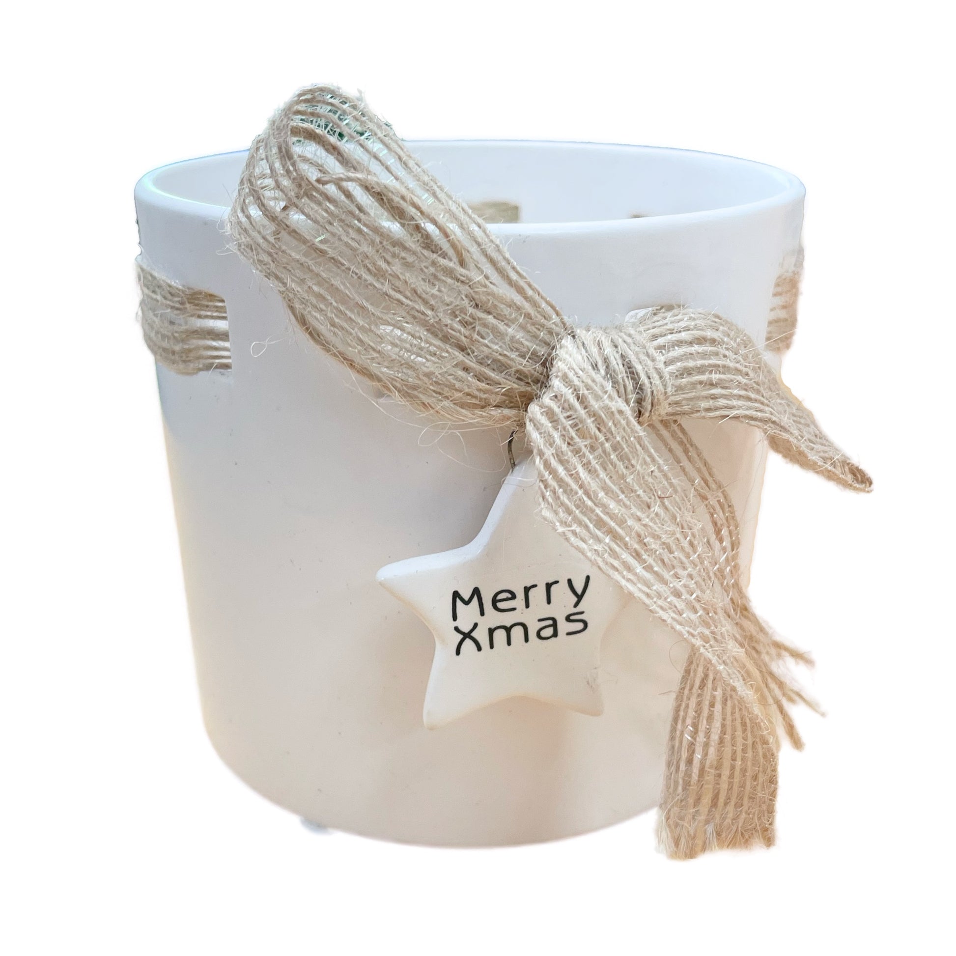 White Merry Xmas Pot