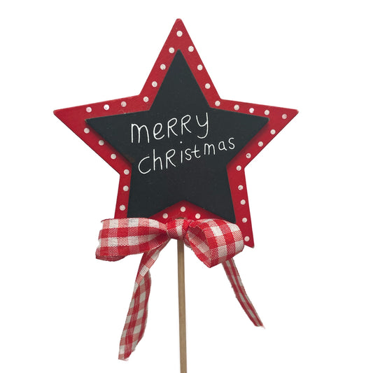 Merry Christmas Star | Decorative Plant Pot Accessory | Gardening Accessories