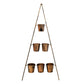 Vertical Gold Metal Wall Plant Stand with Planters