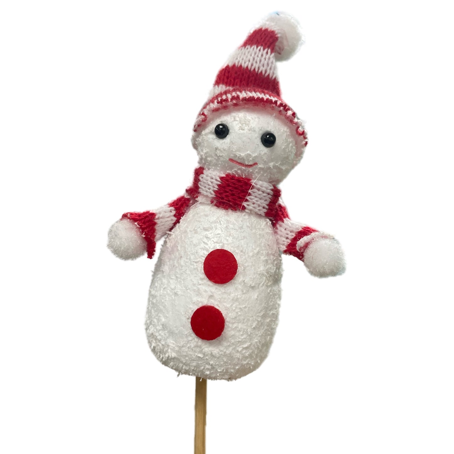 Red and White Styro Snowman | Decorative Plant Pot Accessory