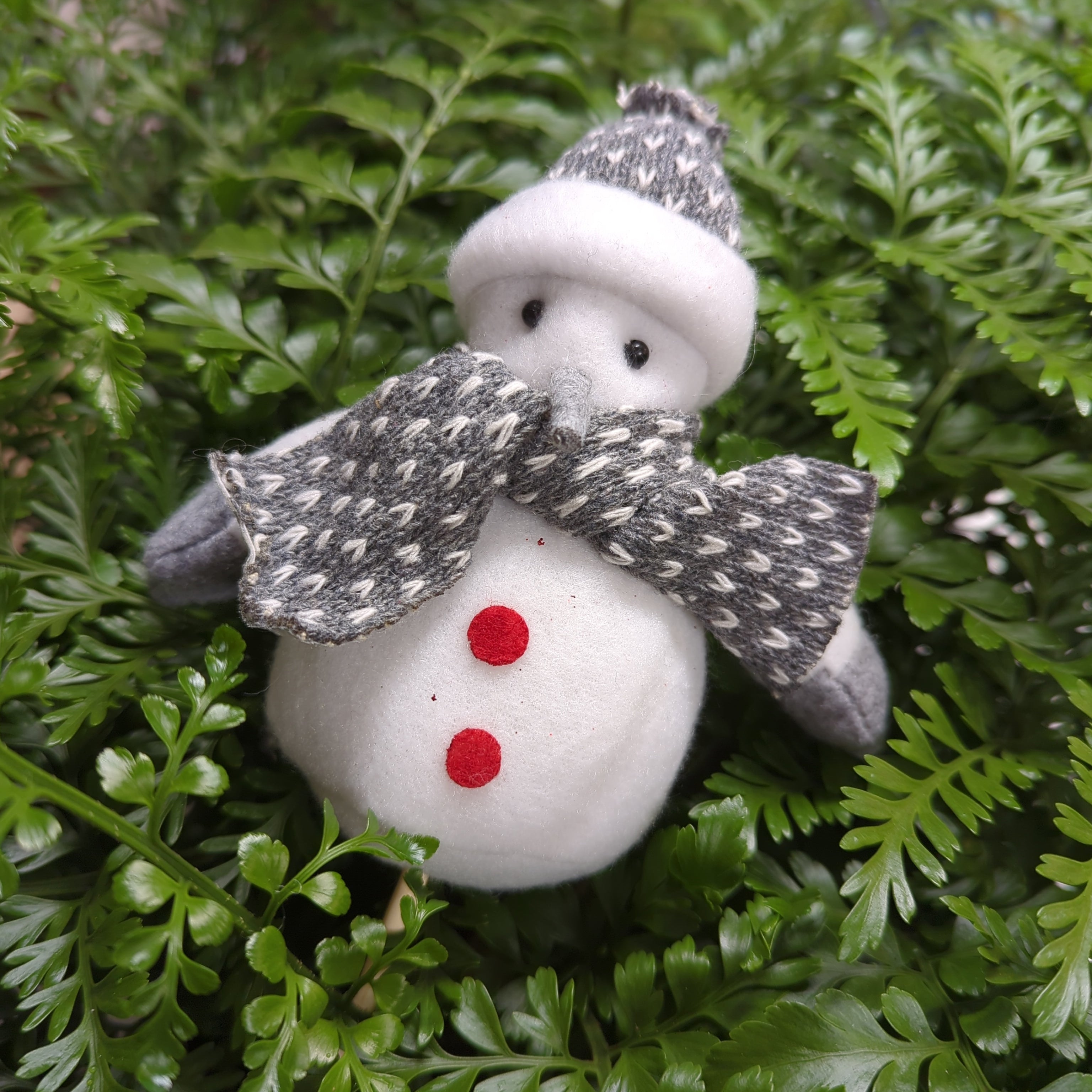 Plush Snowman Decorative Plant Pot Accessory