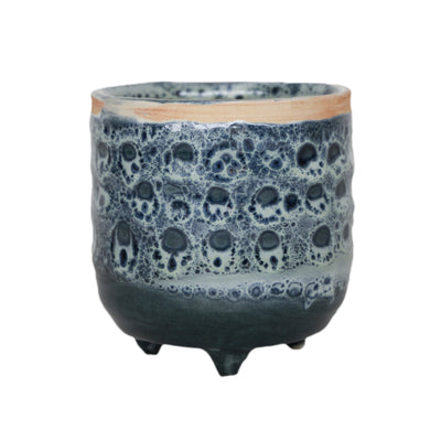 Sapphire Glaze Pot with Feet