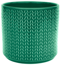 Chevron Emerald Green Planter - Ceramic Plant Pot
